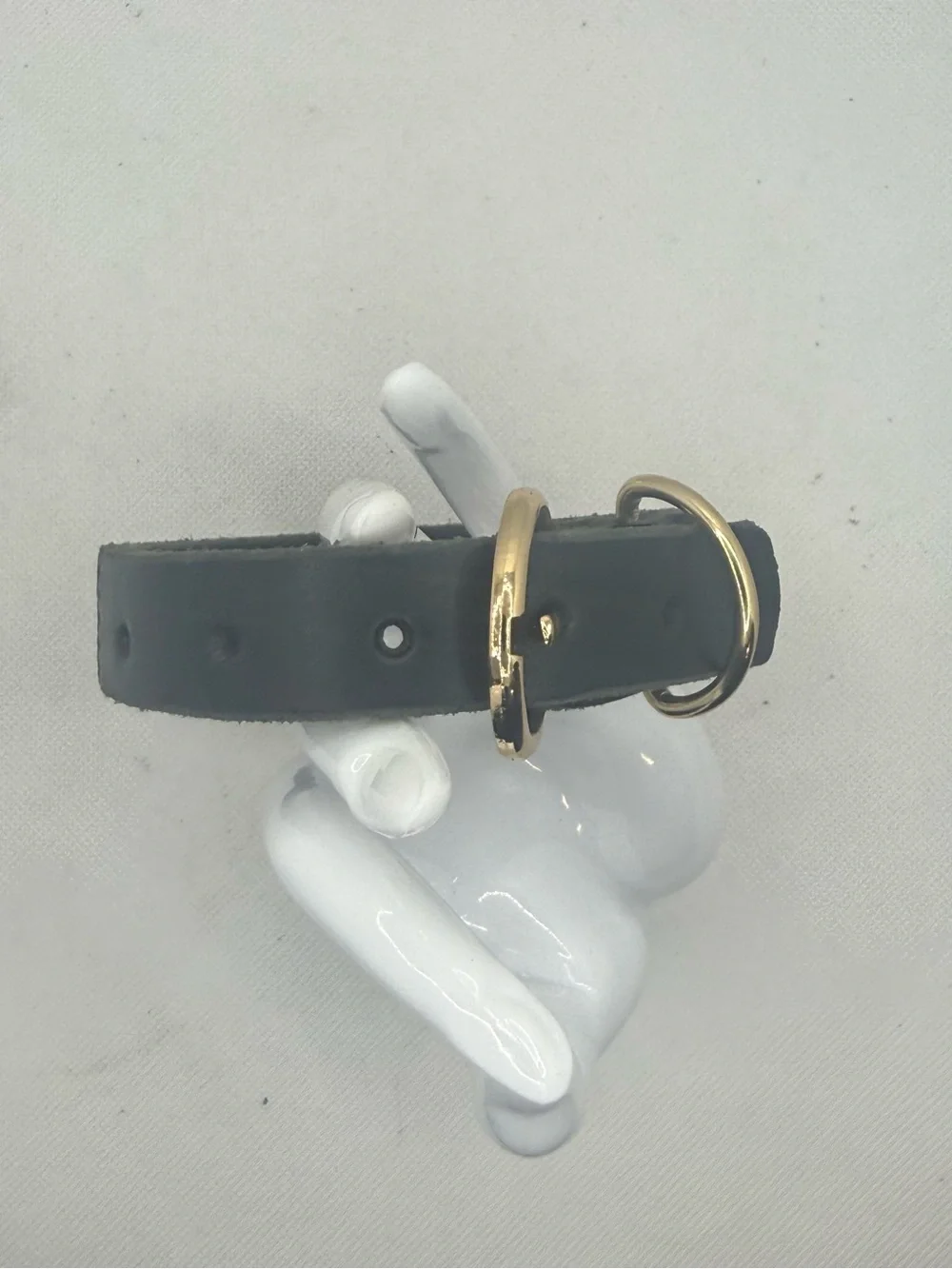 Handmade Leather Dog Collar with Gold Hardware